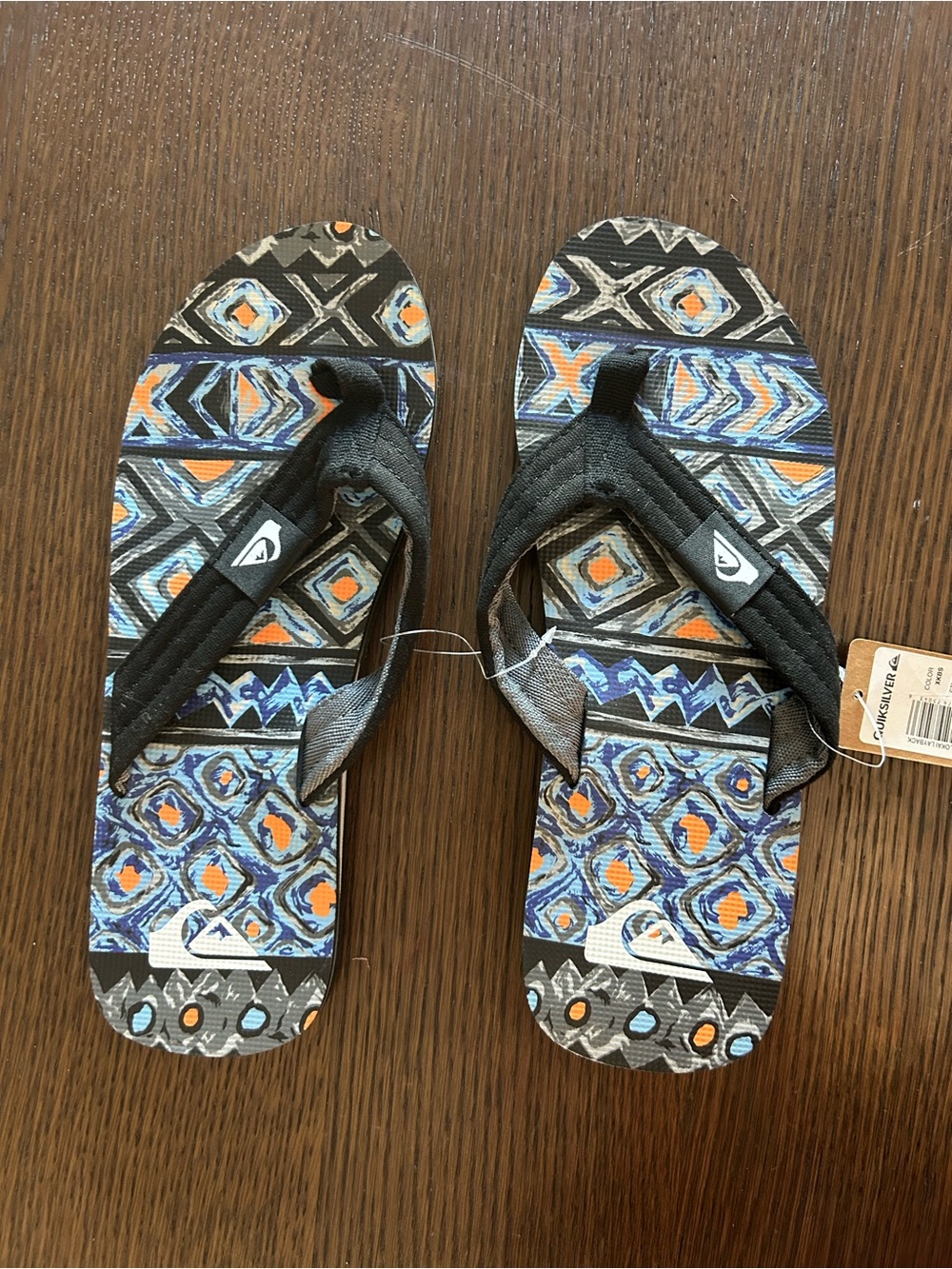 Quiksilver Men's Black Strapped Flip-Flops. NWT!